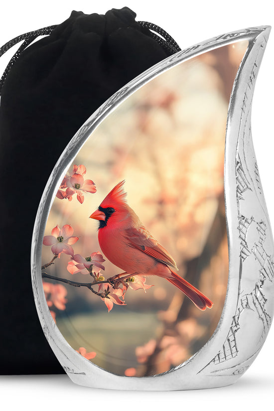 Red Cardinal Bird Urn For Adult Female & Male - Large Sized Urn