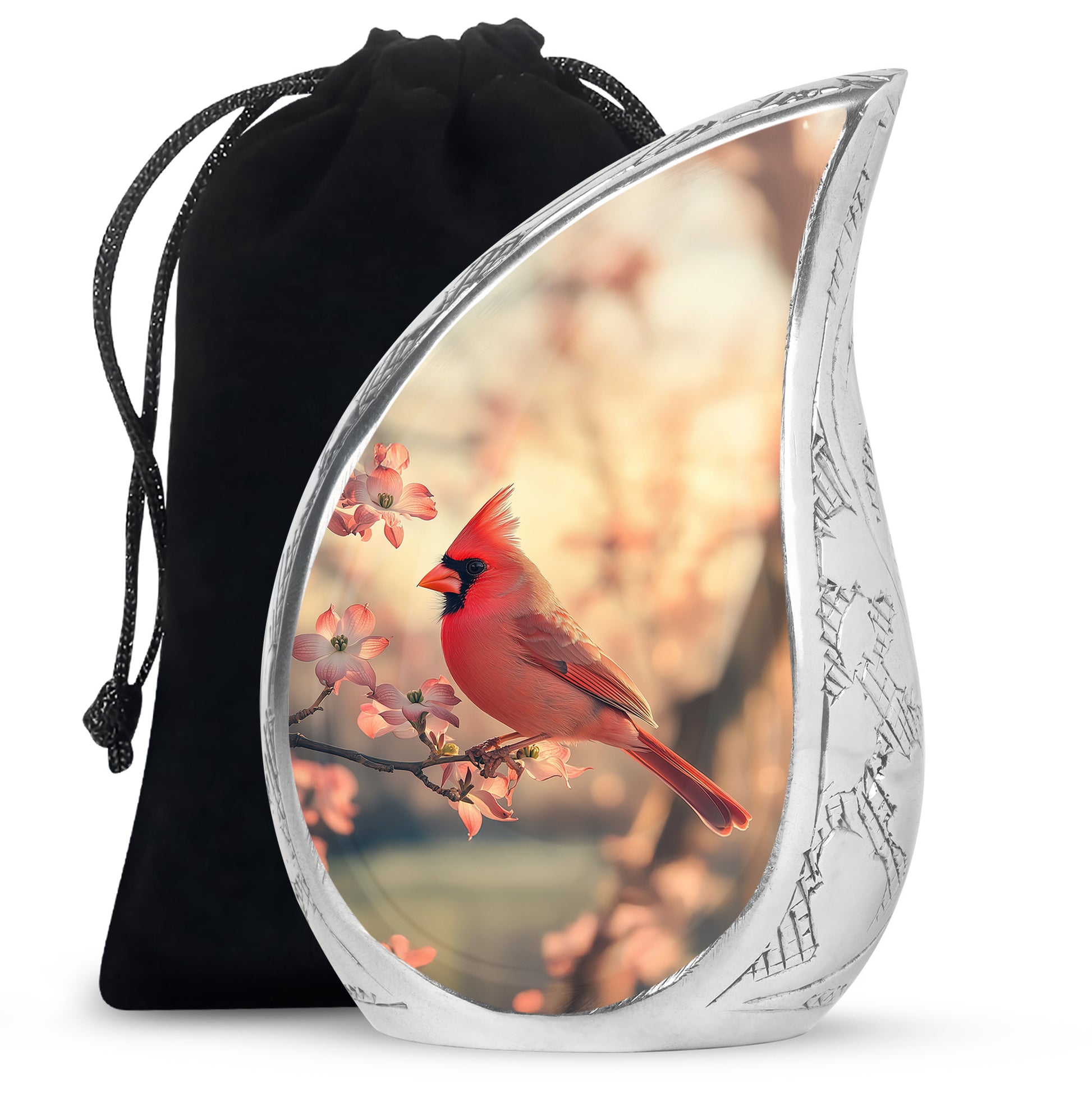 Red Cardinal Bird Urn For Adult Female & Male - Large Sized Urn