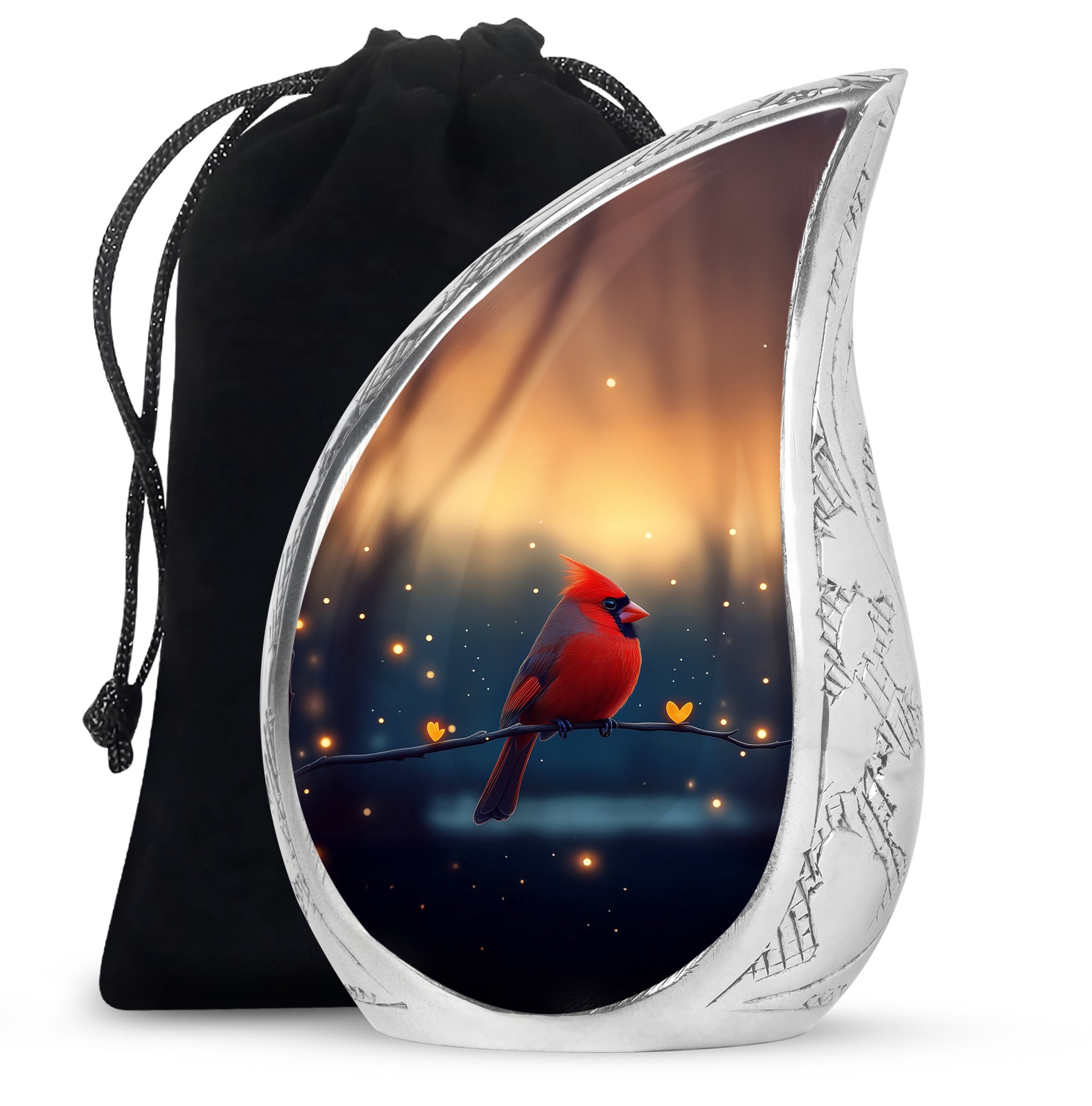Beautiful Cardinal Bird Funeral Urn - Cremation Urn For Mother & Father