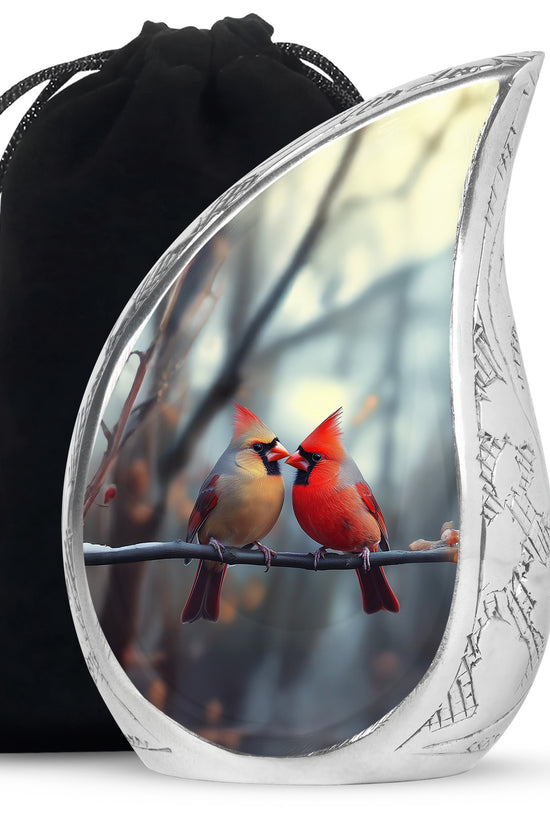 Cardinal Bird Couple Urn - Beautiful Memorial Urn For Loved Ones