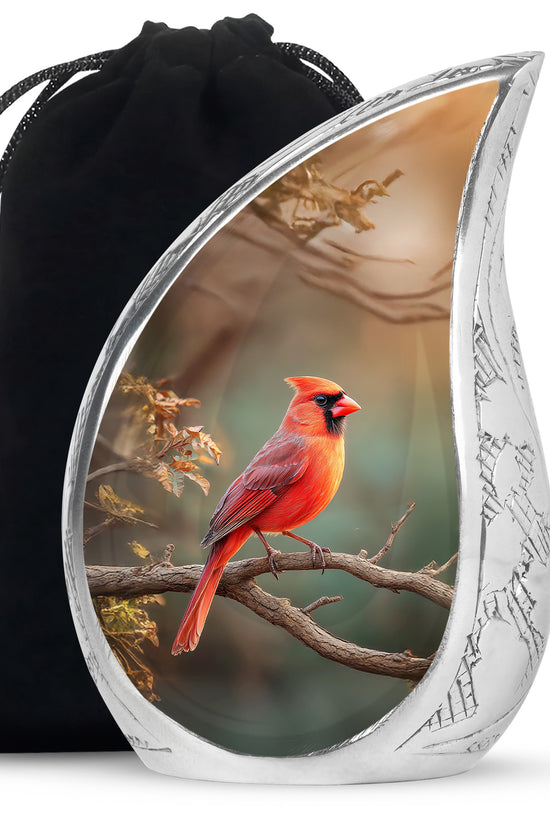 Red Bird Cardinal Funeral Urn - Peaceful Nature Cremation Urn For Ashes