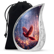 Flying Cardinal Bird Memorial Urn - Glowing Forest Crremation Urn For Adult Ashes