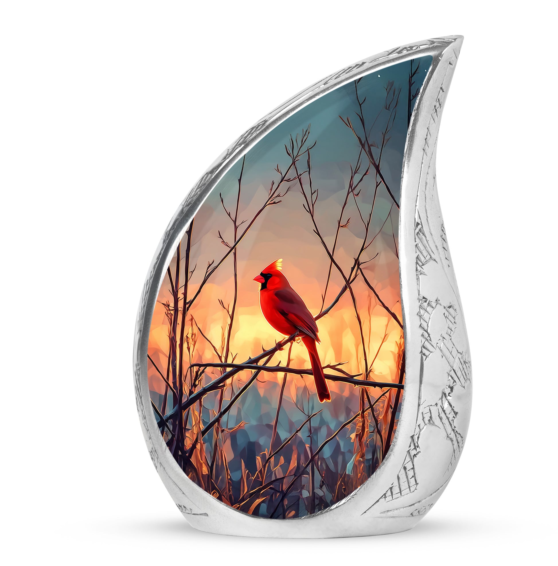 Cardinal Sunset Cremation Urn - Nature Memorial Urn For Human Ashes