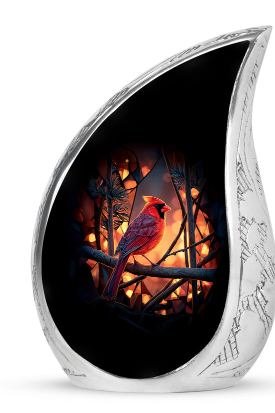 Cardinal Tribute Memorial Urn - Forest Theme Cremation Urn For Loved ones
