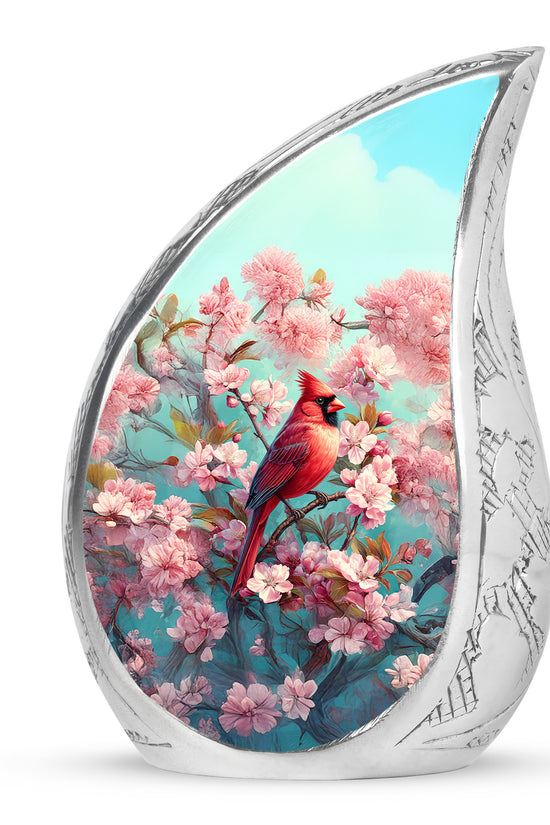 Cardinal Blossom Funeral Urn - Beautiful Memorial Urn For Female