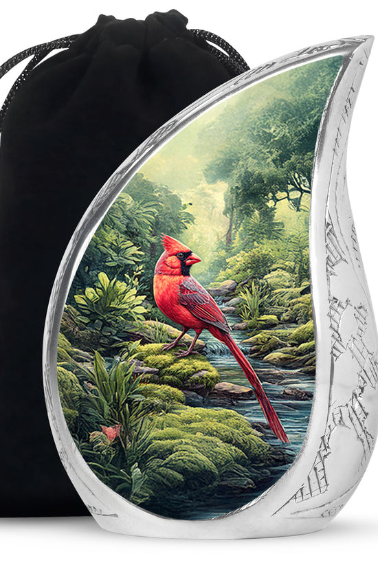 Red Cardinal Cremation Urn - Forest Memorial Urn For Loved Ones