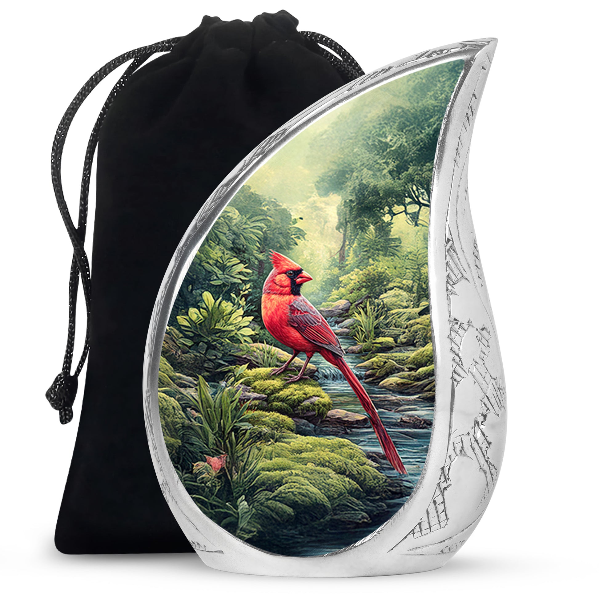 Red Cardinal Cremation Urn - Forest Memorial Urn For Loved Ones