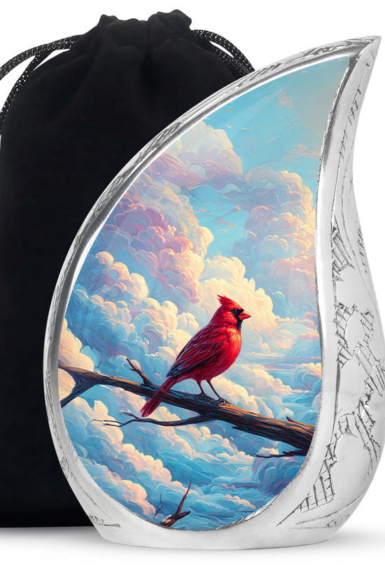 Cardinal Bird Funeral Urn - Peaceful Sky Cremation Urn For Loved Ones