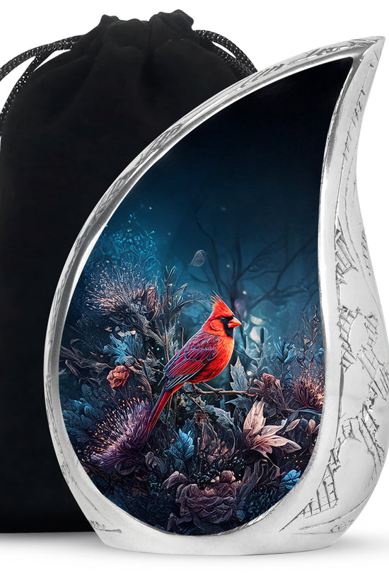 Peaceful Cardinal Funeral Urn - Nature theme Aluminum Cremation Urn For Ashes