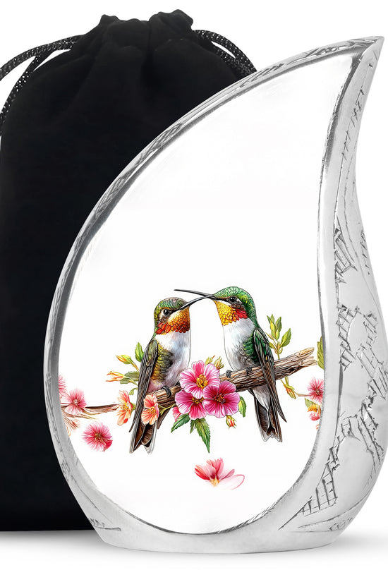 Love Birds Cremation Urn - Hummingbird Memorial Urn For Couple