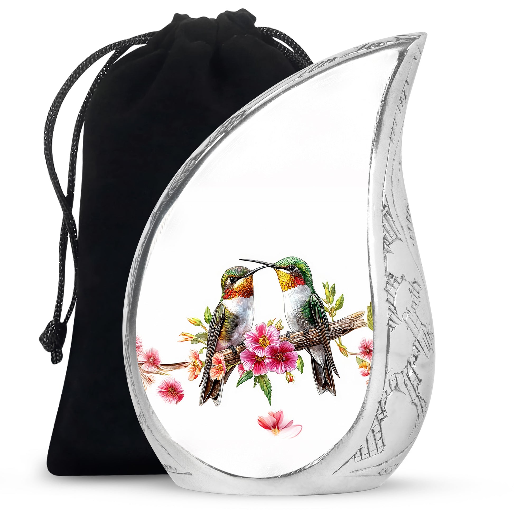 Love Birds Cremation Urn - Hummingbird Memorial Urn For Couple