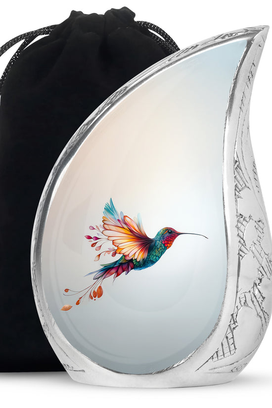 Colorful Hummingbird Cremation Urn -Artistic Memorial Urn For Loved Ones