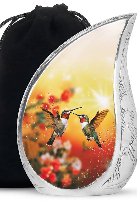Nature Hummingbird Funeral Urn - Aluminium Memorial Urn For Loved Ones