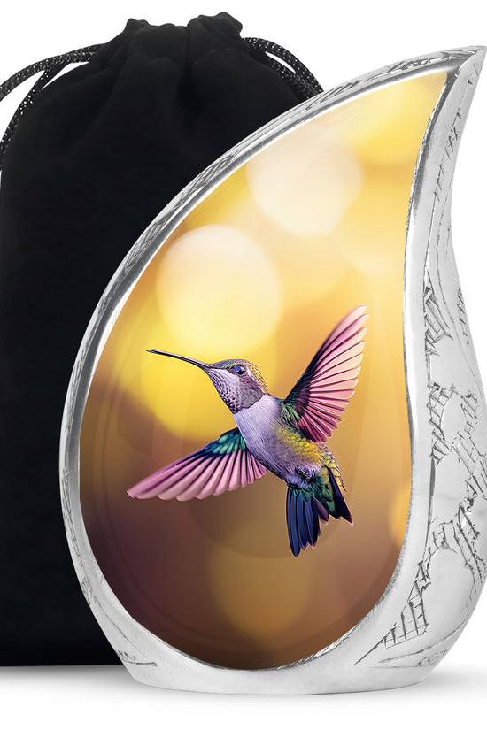Hummingbird Memorial Urn - Gloden Cremation Urn For Male & Female