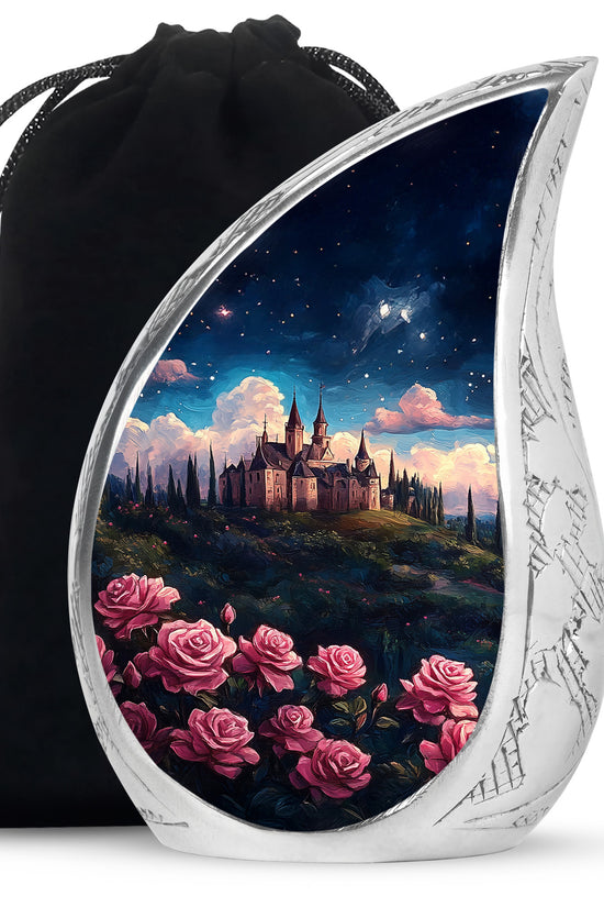 Rose Garden Memorial Urn – Artistic Castle Urn for Adult Male & Female Ashes