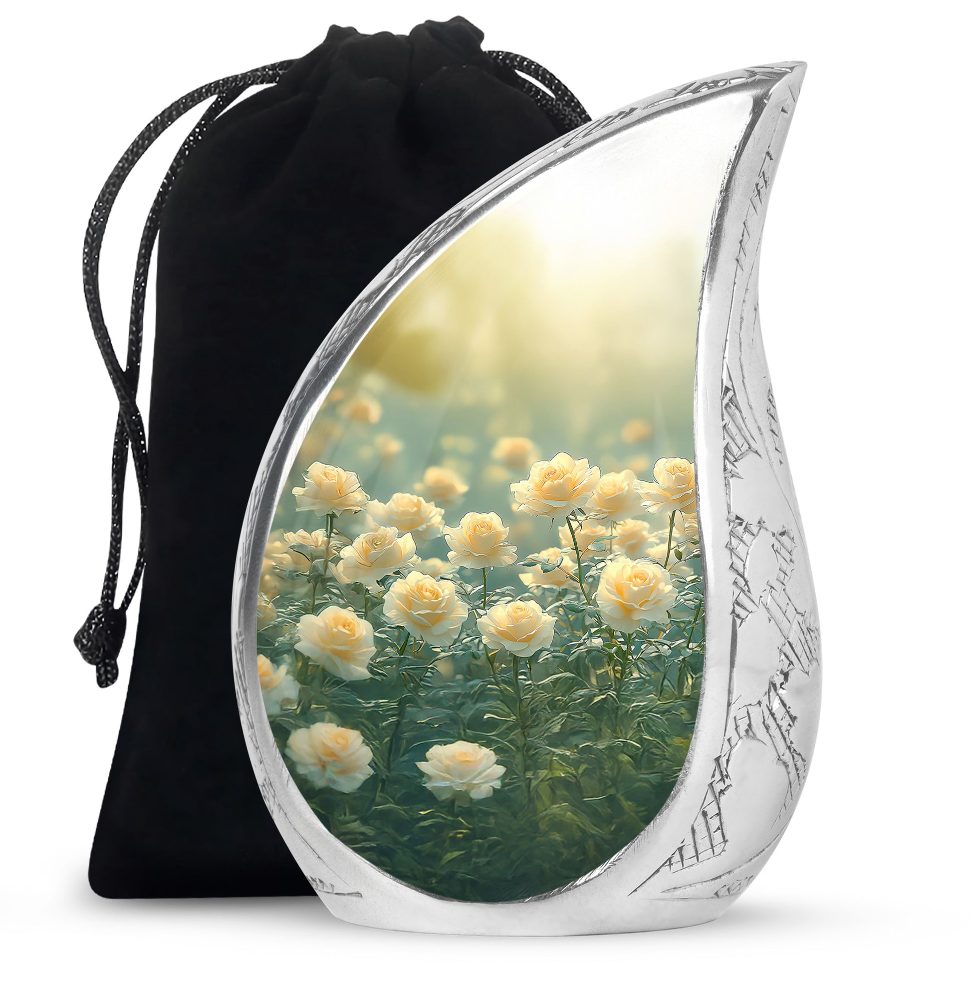 Golden Yellow Rose Memorial Urn – Cremation Urn For Mom & Dad