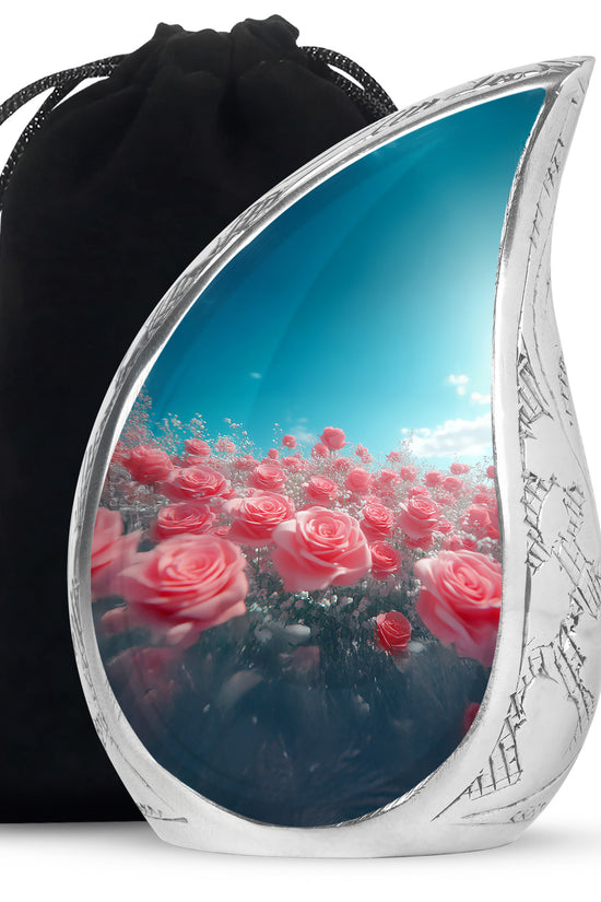 Blush Pink Roses Cremation Urn - Memorial Urn For Loved Ones
