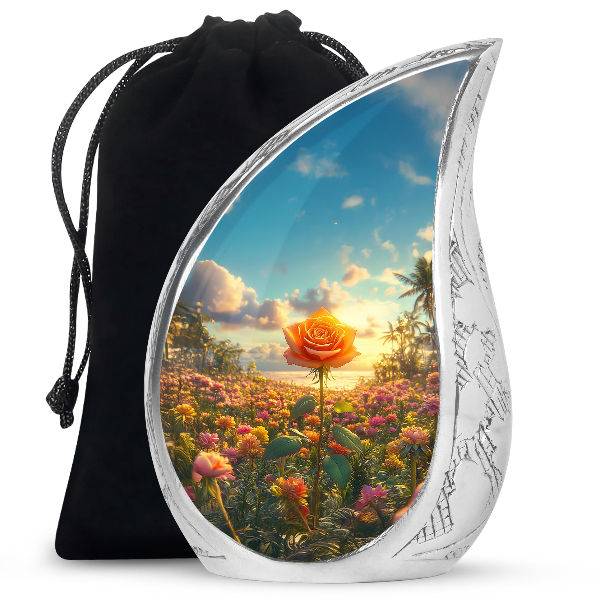 Flower Valley Memorial Urn - Beautiful Cremation Urn For Human Ashes