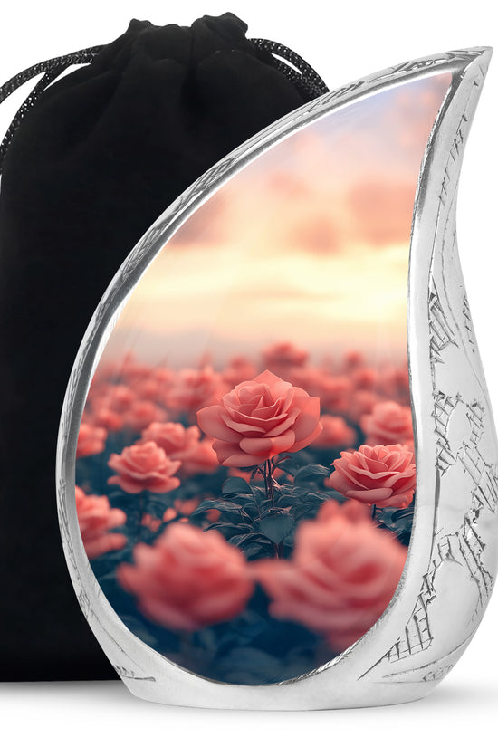 Rose Garden Funeral Urn - Beautiful Sunset Memorial Urn Adult Ashes