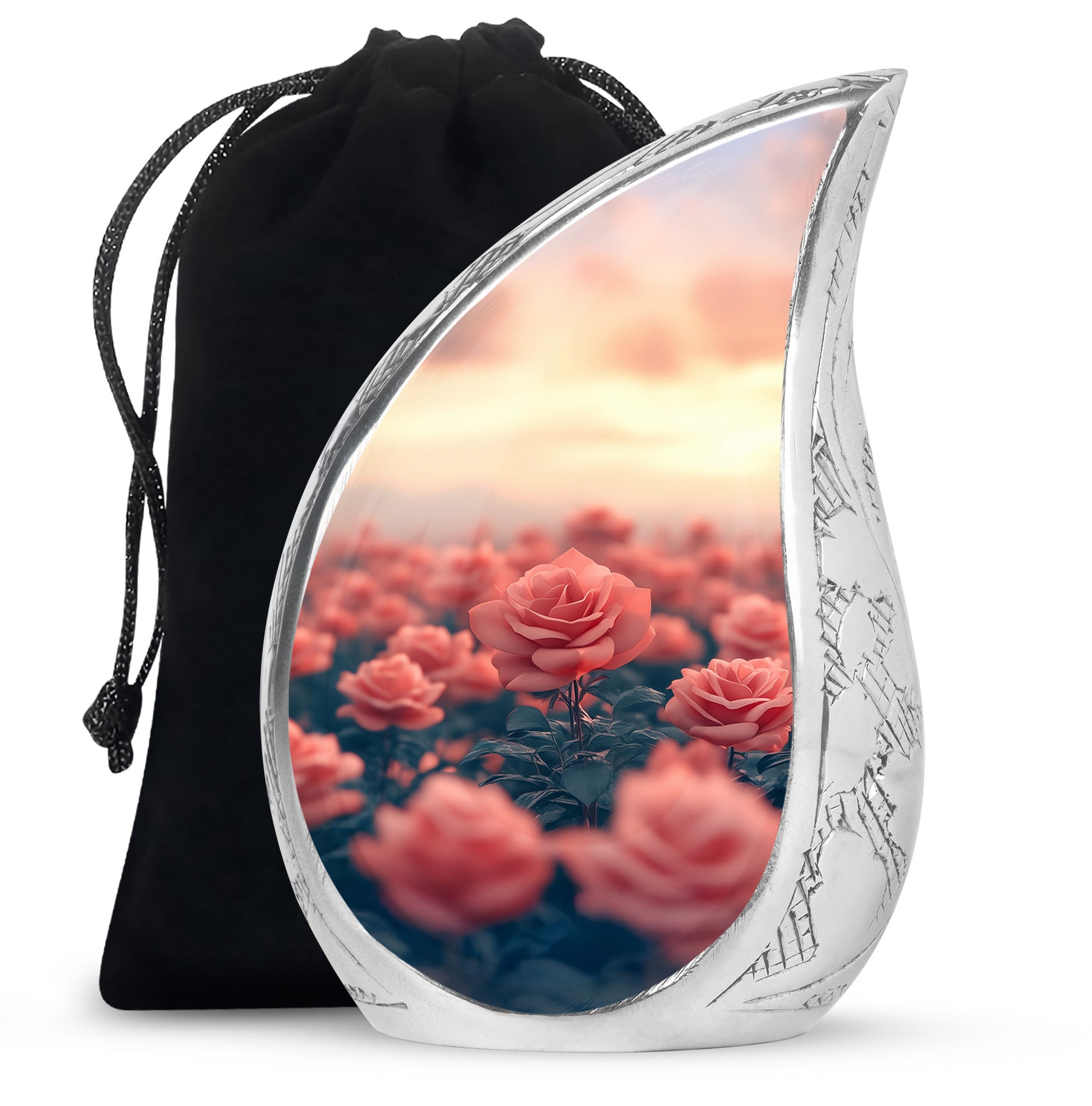 Rose Garden Funeral Urn - Beautiful Sunset Memorial Urn Adult Ashes