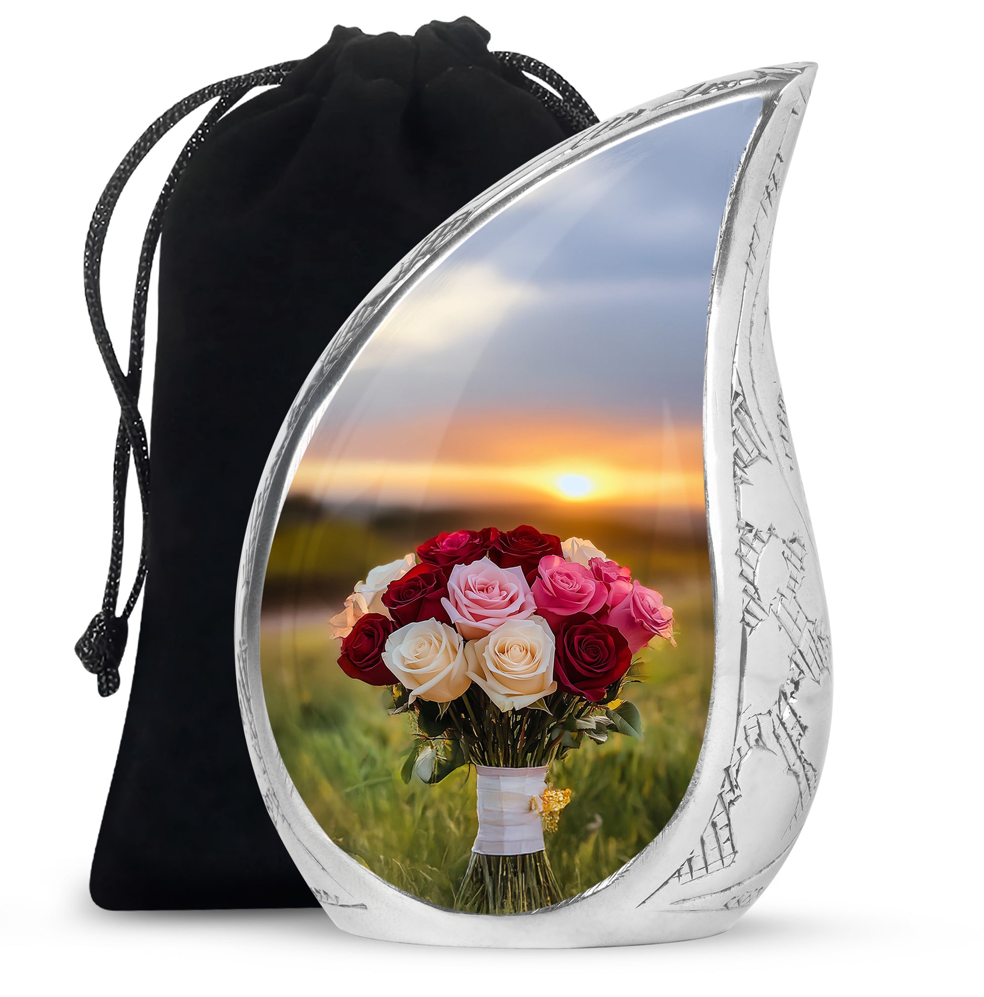 Rose Bouquet Creamtion Urn – Sunset Memorial Urn For Adults