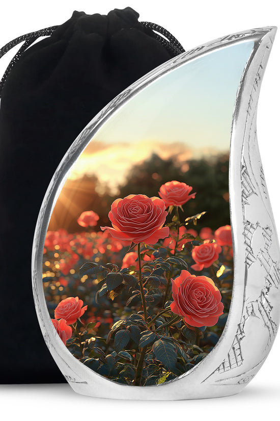 Rose Garden Funeral Urn - Decorative Memorial Urn For Women