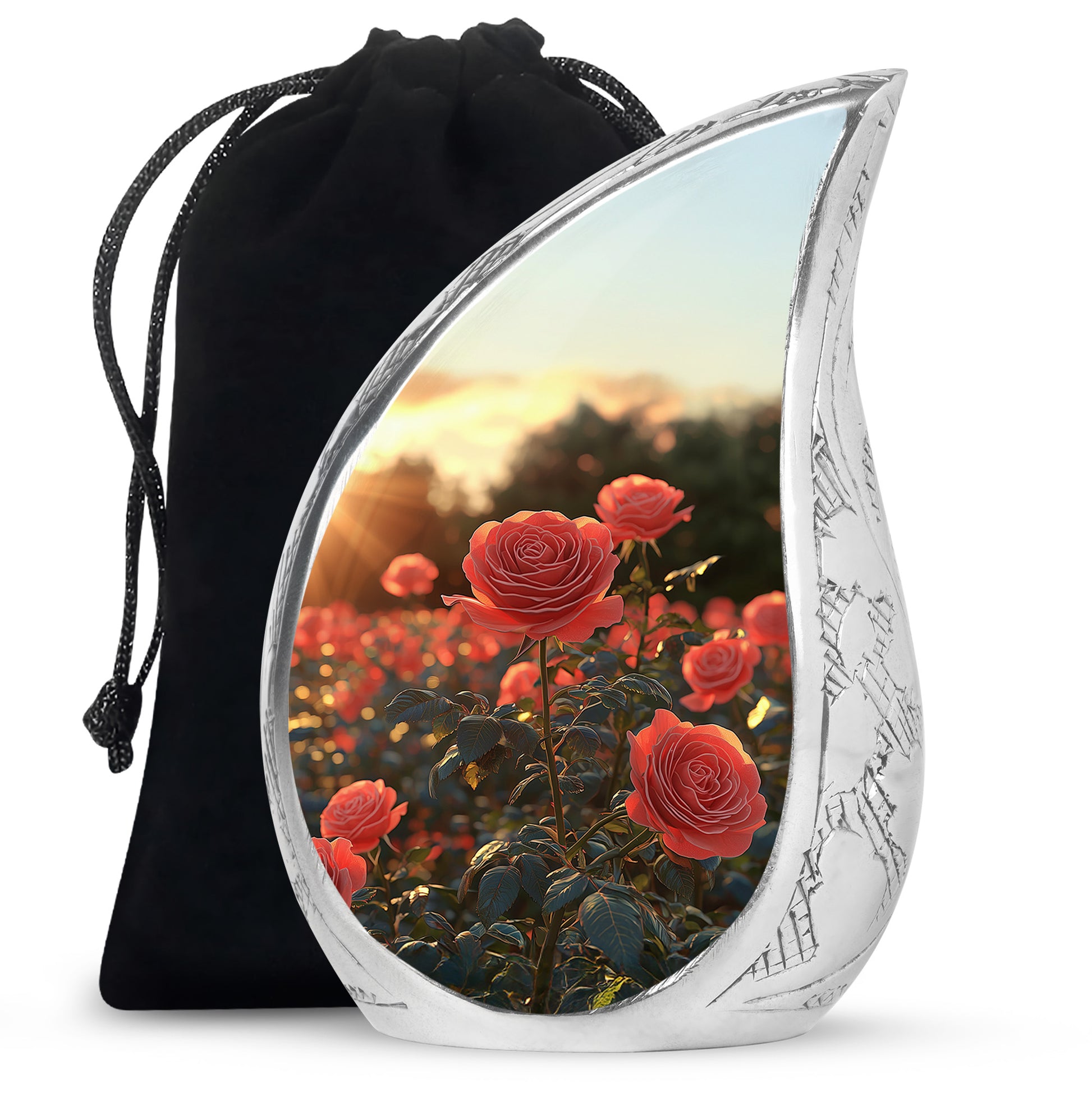 Rose Garden Funeral Urn - Decorative Memorial Urn For Women