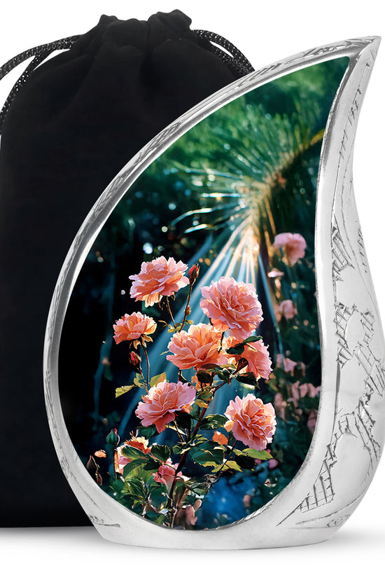 Rose Cremation Urn - Artistic Rose Memorial Urn For Adult Ashes