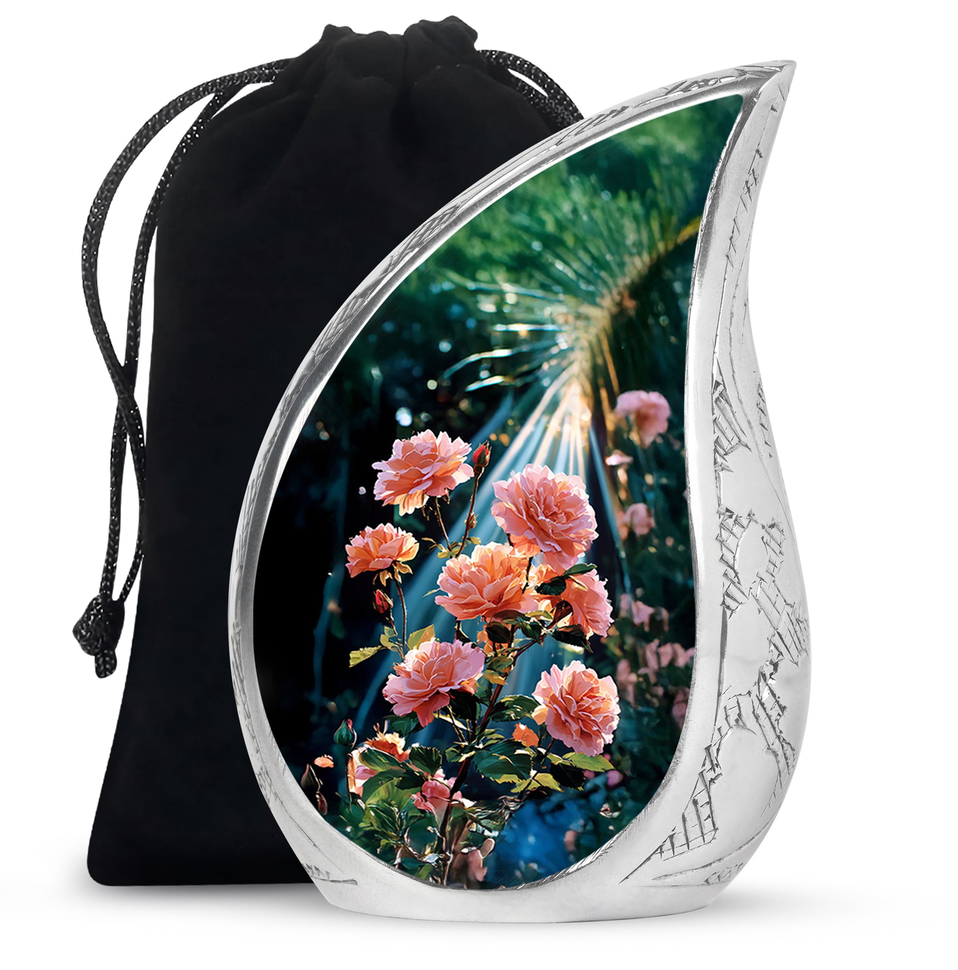 Rose Cremation Urn - Artistic Rose Memorial Urn For Adult Ashes