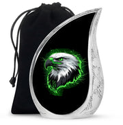 Neon Green Artistic Eagle Urn For Funeral - Large Urn For Adult Male