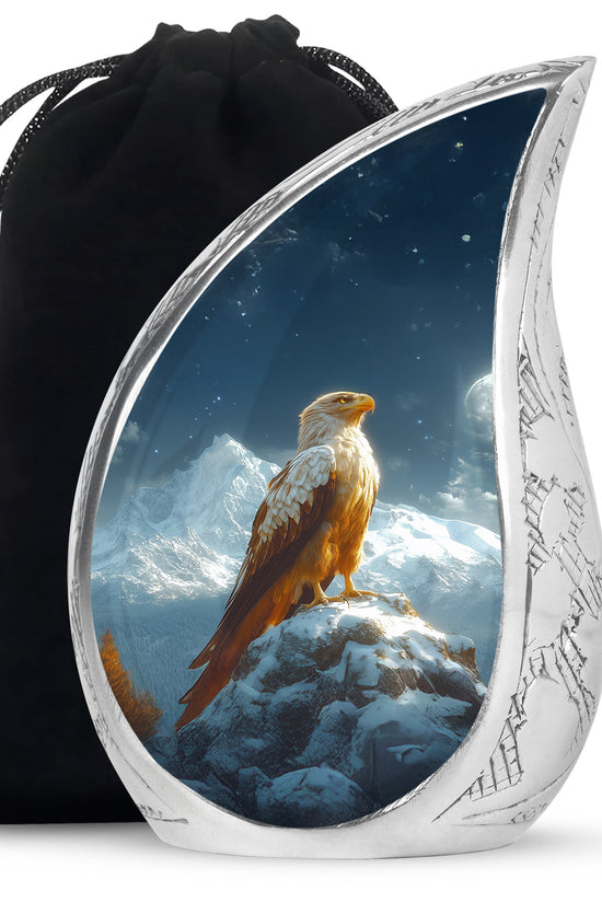 Bald Eagle Memorial Urn for Ashes - Beautiful Mountain Funeral Urn For Adult Ashes