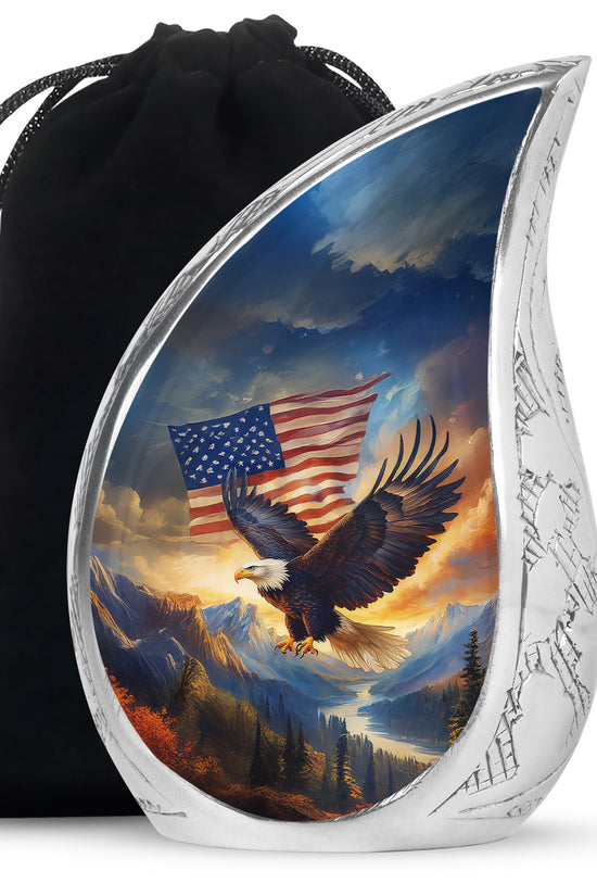 Military Memorial Urn - Bald Eagle Memorial Urn For Loved Ones