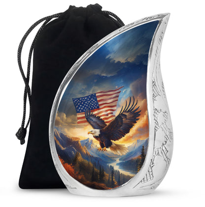 Military Memorial Urn - Bald Eagle Memorial Urn For Loved Ones