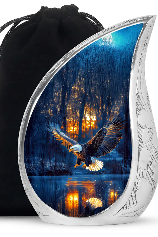 Flying Eagle Funeral Urn - Forest Cremation Urn For Human Ashes
