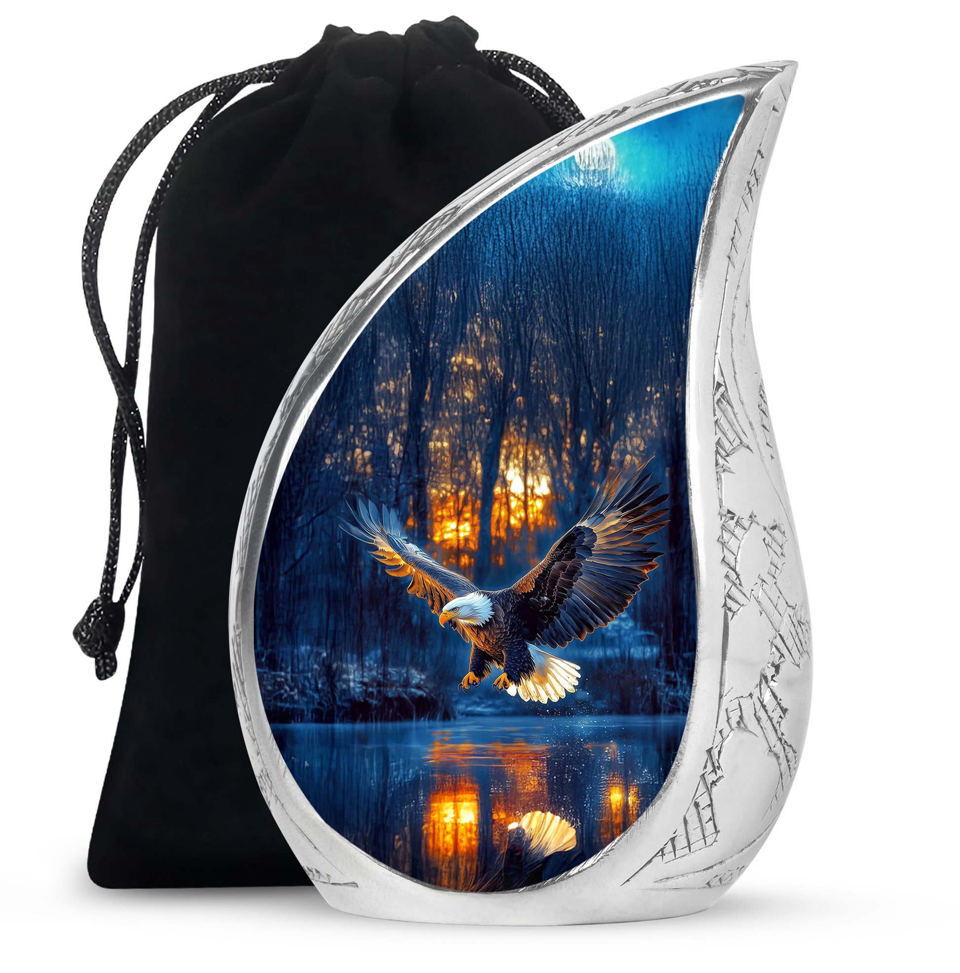 Flying Eagle Funeral Urn - Forest Cremation Urn For Human Ashes