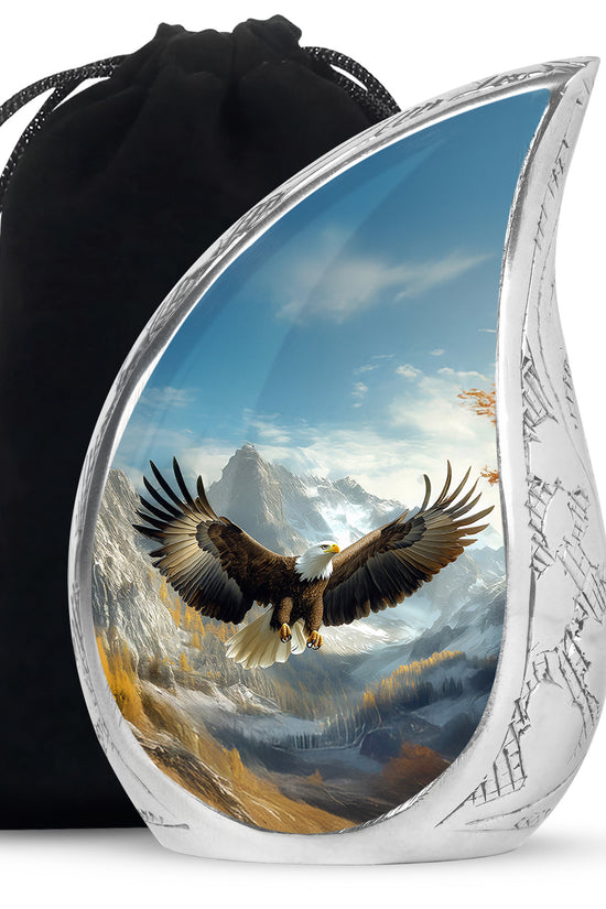 Majestic Eagle Cremation Urn - Scenic Mountain Memorial Urn For Burial