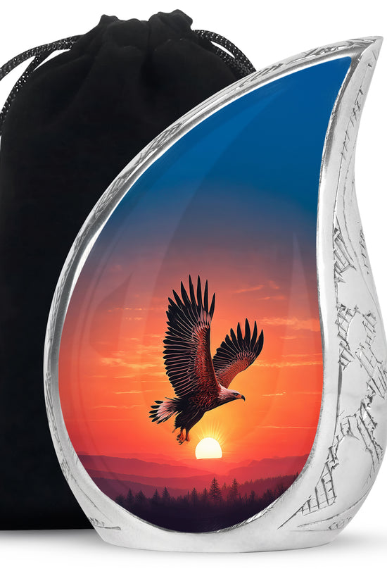 Eagle Sunset Memorial Urn - Large Funeral Urn For Human Ashes