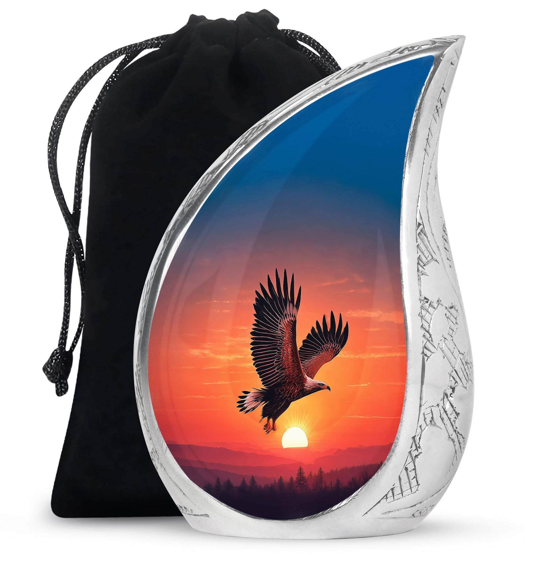 Eagle Sunset Memorial Urn - Large Funeral Urn For Human Ashes