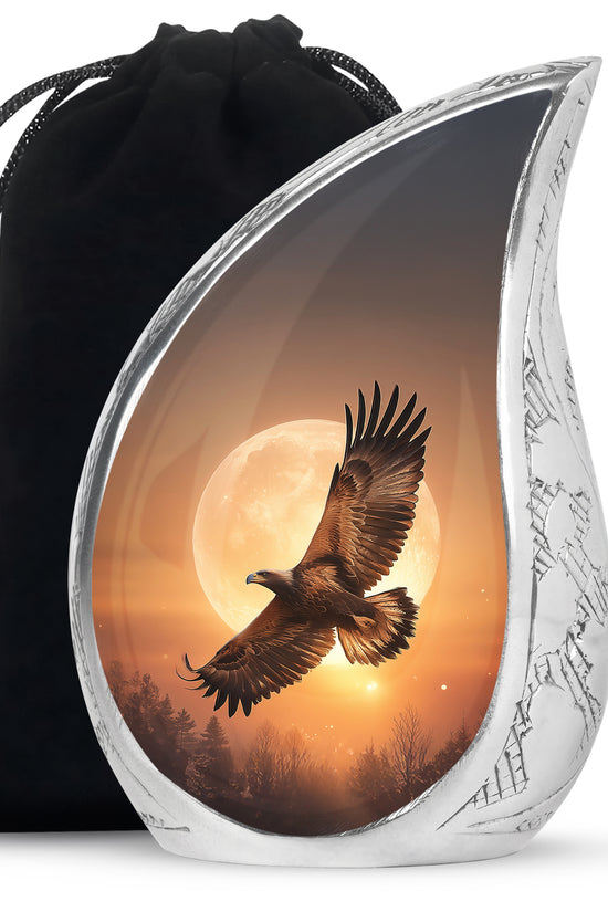 Flying Eagle Ashes Urn - Aluminium Cremation Urn For Male Ashes