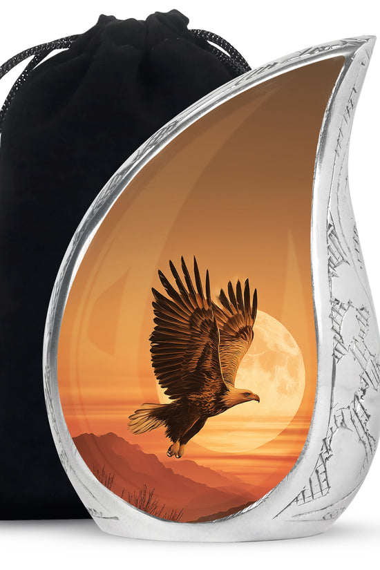 Golden Eagle Sunset Funeral Urn - Beautiful Memorial Urn For Female Ashes