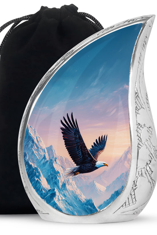 Bald Eagle Memorial Urn - Beautiful Snow Mountain Cremation Urn For Loved Ones