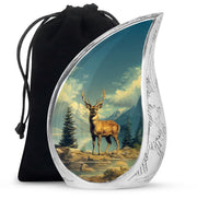 Whitetail Moose Cremation Memorial Urn - Nature Landscape Funeral Urn For Human Ashes