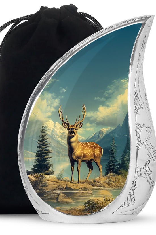 Majestic Deer Memorial Urn - Beautiful Nature Cremation Urn For Adult Ashes