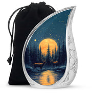 Moonlight Memorial Urn - Deer Forest Cremation Urn For Dad & Mom