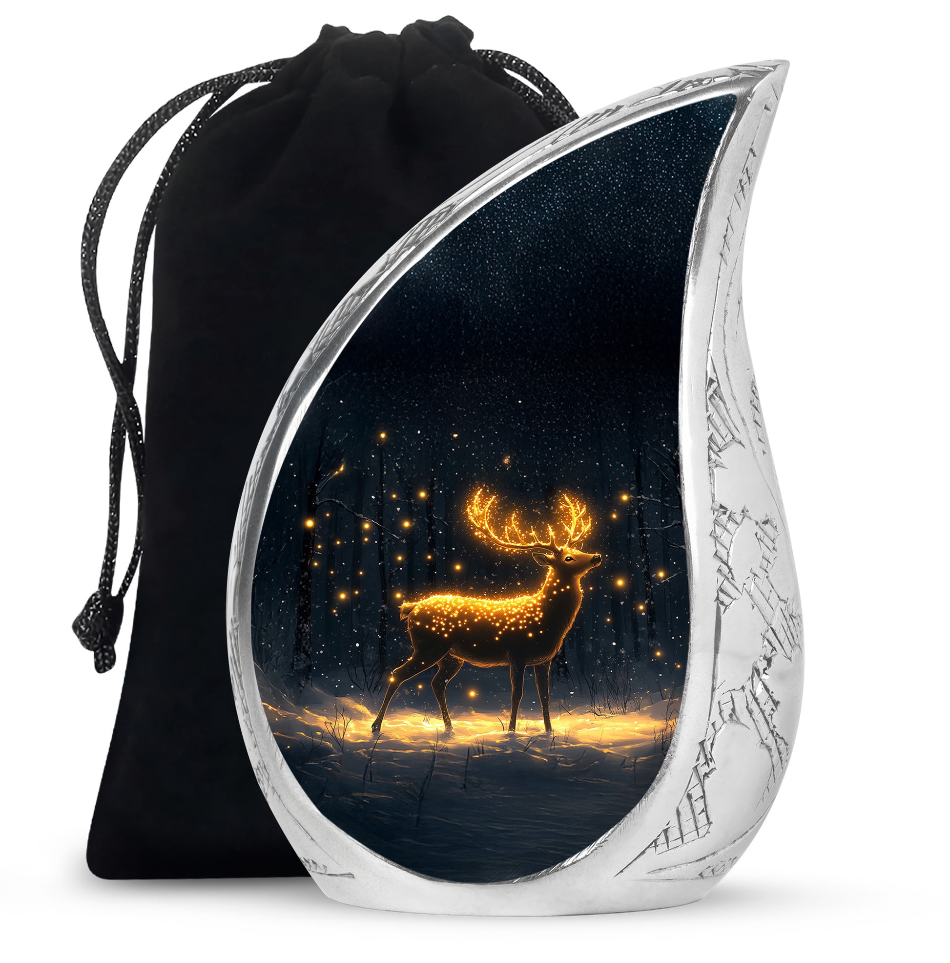 Glowing Deer Cremation Urn - Night Forest Cremation Urn For Dad & Mom