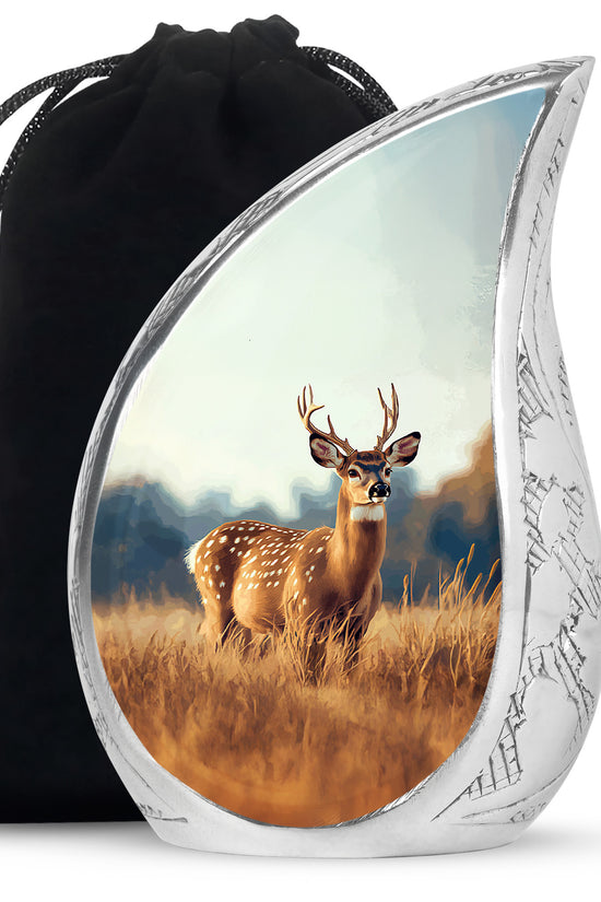 Classic Moose Cremation Urn - White Memorial Urn For Loved Ones