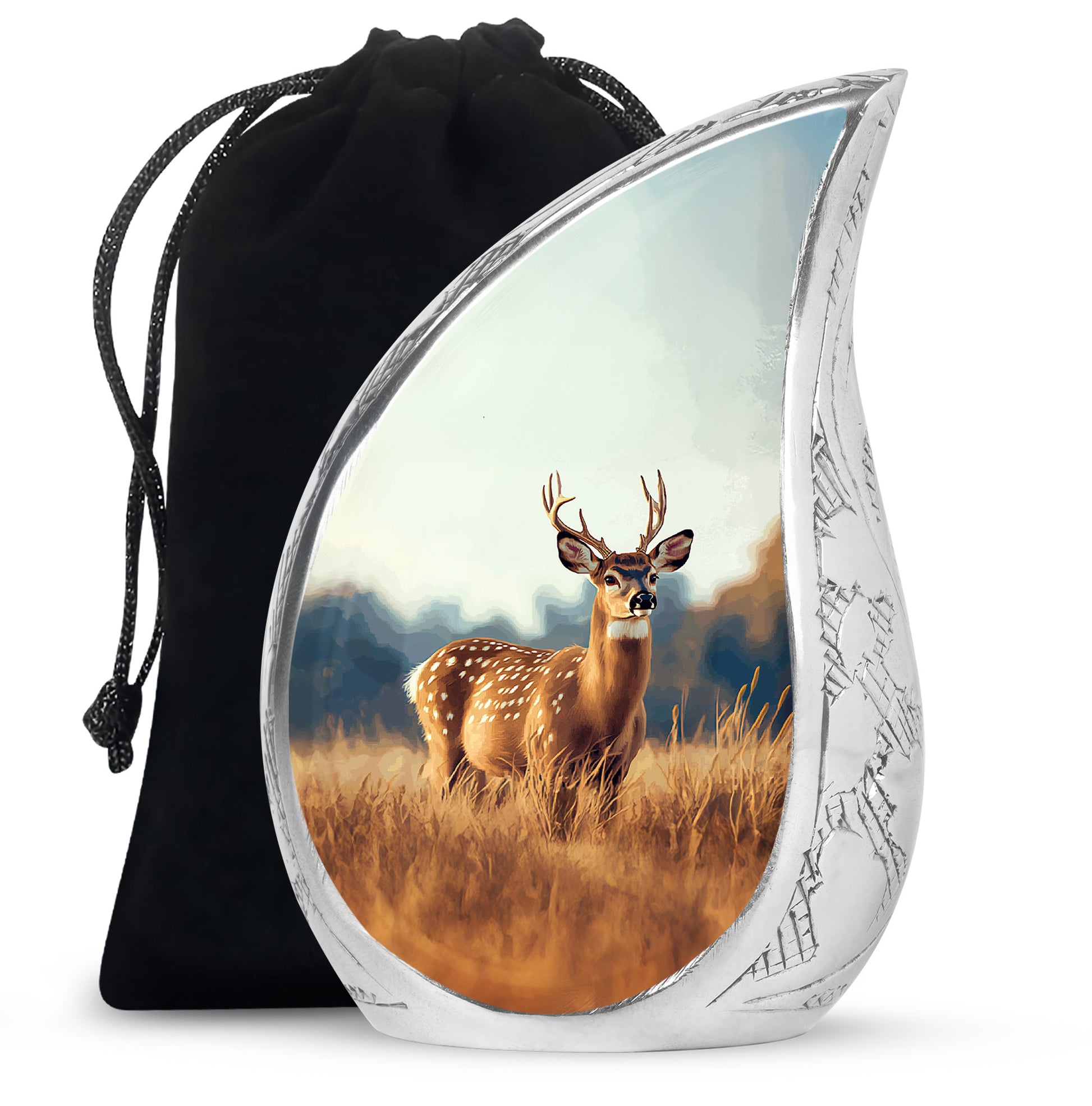 Classic Moose Cremation Urn - White Memorial Urn For Loved Ones