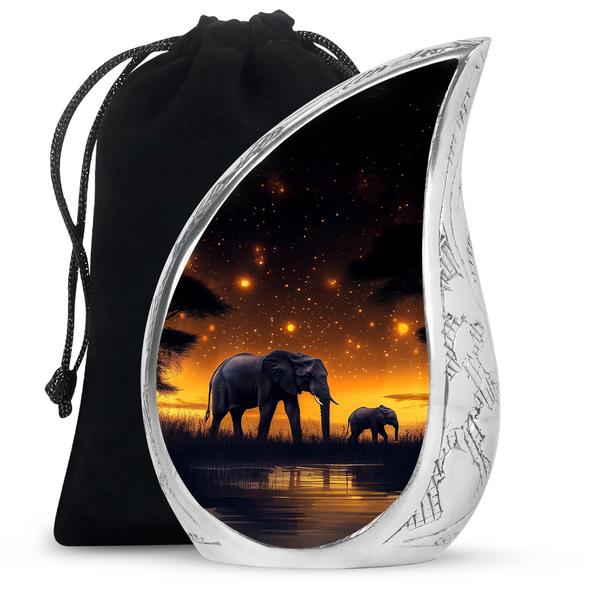 Elephant Family Tribute Urn - Family Bond Cremation Urn For Loved One