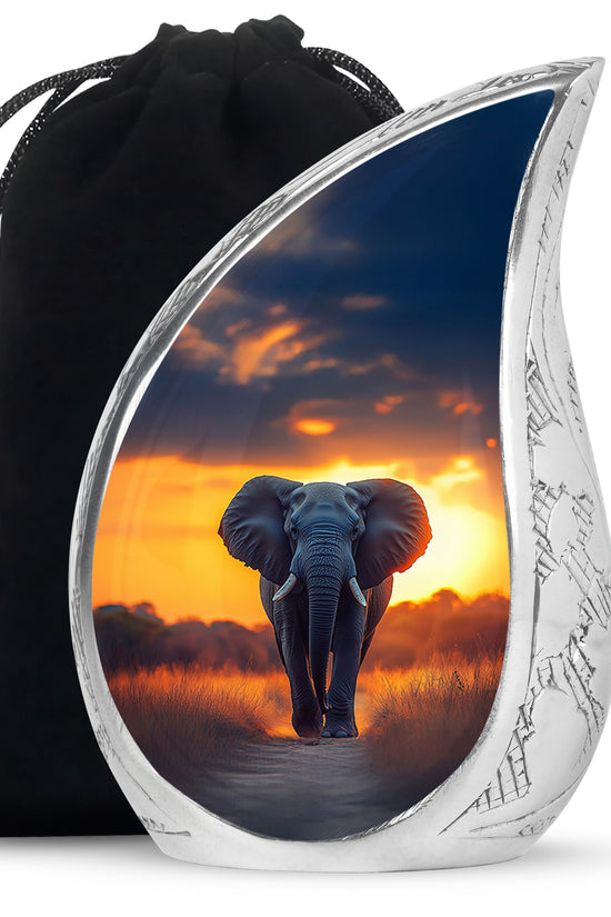 Guardian Elephant Urn - Sunset Tribute Cremation Urn For Male & Female