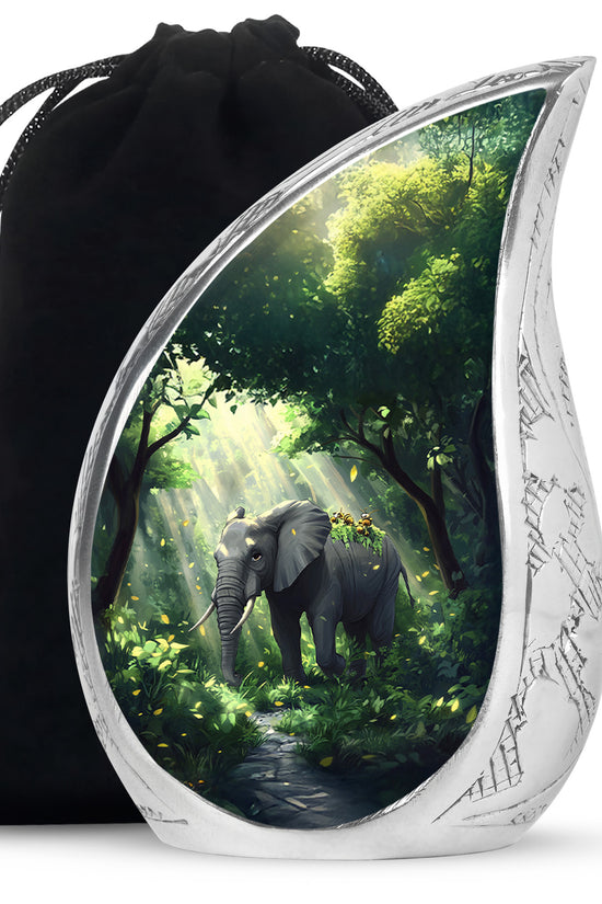 Jungle Journey Elephant Cremation Urn - Wildlife Tribute Memorial Urn For Adults